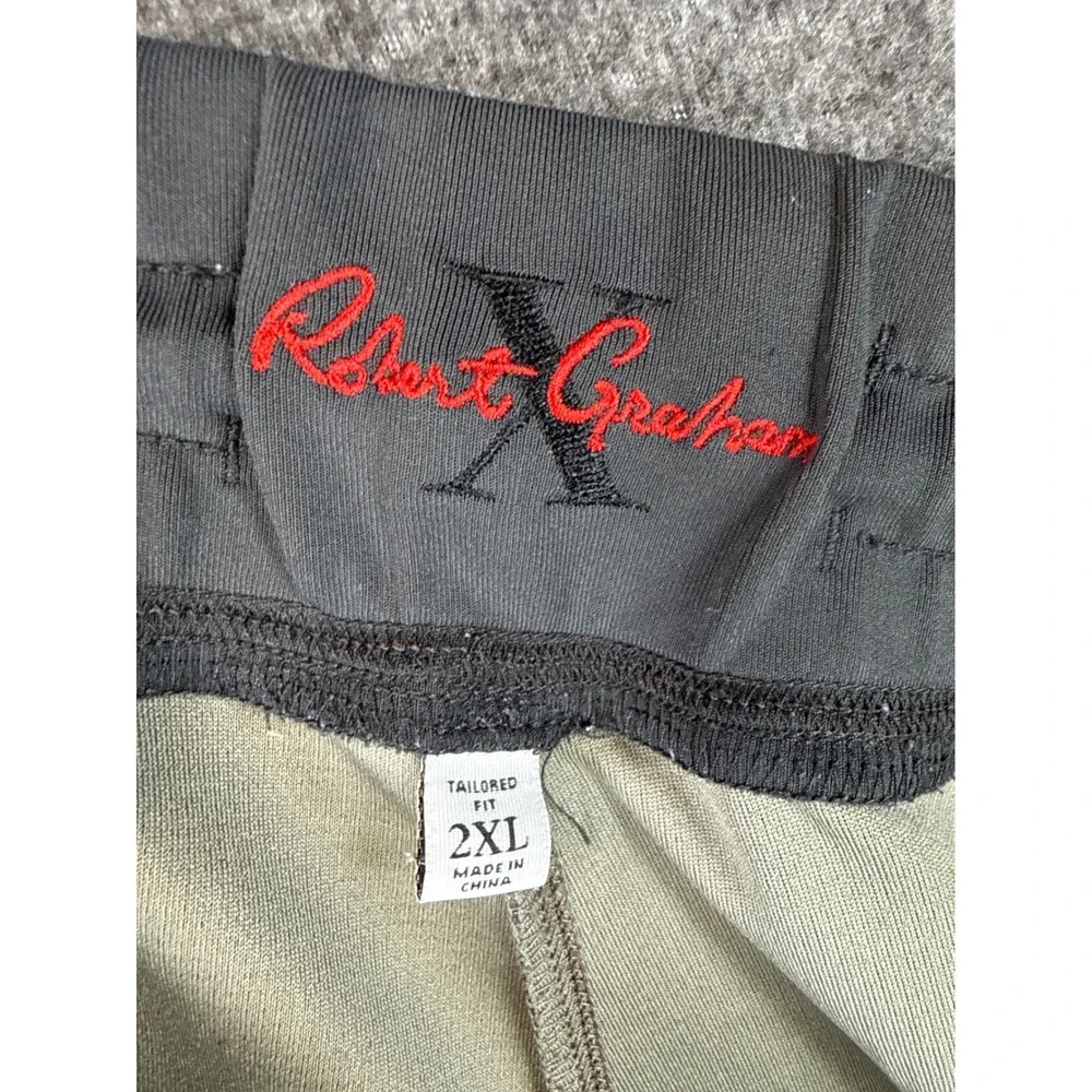 Robert Graham X Jogger Pants Men 2XL Gray Tailored Fit Cargo Pocket 40x31 Travel